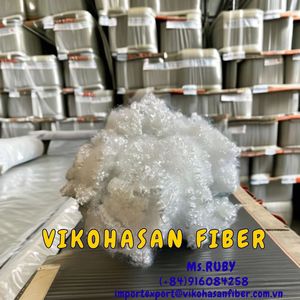 Vikohasan Fabricant de fibres recyclées blanches 3D HCS PET en flocons, fibres bon marché, fibres courtes de polyester pour la fabrication de coussins, vêtements, jouets - Product Image 2