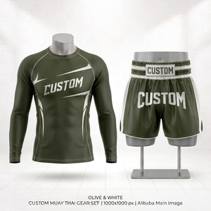 Conjunto de Boxeo de 2 Piezas con Logotipo Personalizado, Rashguard de Compresión Elástica de Lujo, Pantalones Cortos de Poliéster Ligero con Bordado de Alta Calidad - Product Image 6