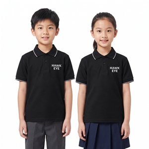 Polo unisexe pour enfants en coton et polyester, haut décontracté, personnalisable avec étiquette privée, manches courtes, col rabattu, coupe classique, tenue scolaire - Product Image 3