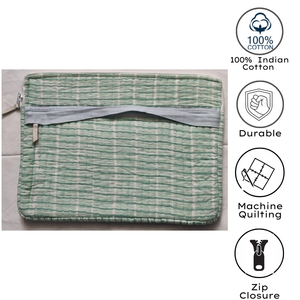 Funda para Portátil Personalizable, Hecha a Mano en Jaipur, con Estampado de Bloques, Acolchada, de Algodón, con Cierre, para Uso Diario, Estudiantes, Profesionales, Duradera y Lavable - Product Image 4