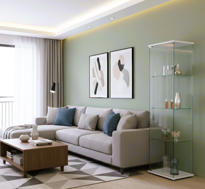 Meuble de salon en verre moderne TMG-G130 avec bar en verre trempé et rangement pour appartement d'hôtel et présentoir Curio Cabinet - Product Image 1