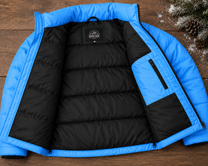 Tough Tack Men's Sky <b>Blue</b> Quilted Lightweight Polyester <b>Base</b> <b>Layers</b> Zipper Closure Relaxed Fit Quick Dry Solid Color Equestrian - Product Image 6