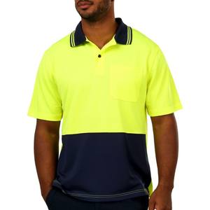 Uniformes de sécurité de couleur de gloire sur mesure 100% polyester à manches courtes vêtements de travail polos de construction fluorescents haute visibilité - Product Image 5