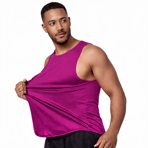 Débardeur de sport personnalisé pour homme |   Vêtements de sport sans manches en polyester Racerback |   Gilet de course à séchage rapide pour le basketball |   Fabricant OEM - Product Image 1