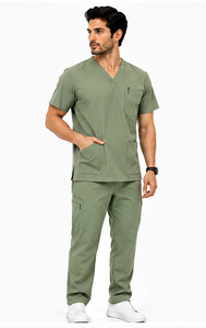 Pantalon de travail médical pour homme, 2 pièces, durable, respirant, en spandex, pour infirmiers, médecins, hôpitaux. - Product Image 5