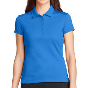 Polo de Manga Corta para Mujer, Color Sólido, de la Mejor Calidad, Largo Regular, Estilo Casual, Tejido de Punto, Azul Claro - Product Image 3