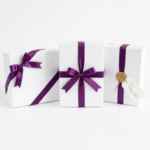 Cinta de satén morada de una sola cara de 12 mm, fabricante OEM, paquete de 10 rollos x 8 metros para embalaje de boutique, lazos florales y recuerdos de fiesta - Product Image 3
