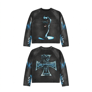 เสื้อยืดคอกลมแขนสั้นผ้าตาข่ายผสมสแปนเด็กซ์/คอตตอน ระบายอากาศได้ดี พรีเมียม 180 GSM สีดำ ลายพิมพ์ซิลค์สกรีนแบบแร็กแลน เป็นมิตรต่อสิ่งแวดล้อม - Product Image 1