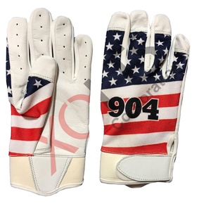 American Flag Printed Eco-Friendly Lightweight Comfortable Baseball Batting Gloves Custom Size Genuine Sheep Leather - Product Image 1