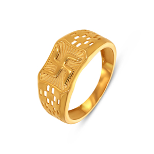 Modern Heritage <b>Men's</b> Gold <b>Ring</b> Luxury Gold Plated Swastik Lucky Symbol <b>Ring</b> <b>for</b> <b>Men</b> Classic Religious Signet <b>Ring</b> - Product Image 1