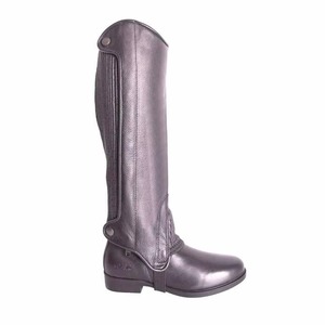 Professional Leather Horse Riding <b>Chaps</b> Heavy Duty Equestrian <b>Half</b> <b>Chaps</b> Adjustable Outdoor Horseback Riding Leg Protector - Product Image 4