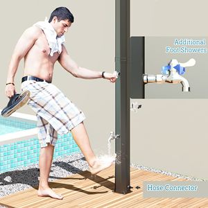 Doccia Solare da Esterno da 9,2 Galloni con 2 Soffioni Girevoli Gratuiti e Tubo da 2,15 Metri per Piscina, Spiaggia e Spa - Product Image 6