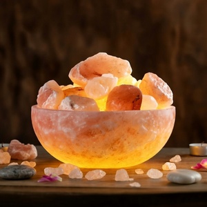 Lámpara de Sal Rosa del Himalaya Natural, Portátil, Hecha a Mano, Purificadora de Aire, con Brillo Suave, Cristal Curativo, Regalo para el Hogar o Spa, Estilo Elegante - Product Image 2
