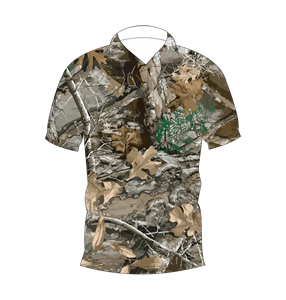 เสื้อโปโลพิมพ์ลายพรางลายวู้ดแลนด์สำหรับผู้ชาย แขนสั้น สวมใส่สบาย เหมาะสำหรับกิจกรรมกลางแจ้งและตีกอล์ฟ - Product Image 4