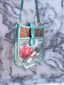 Bolso transparente de Color turquesa de cuero tallado a mano, bolso elegante, bolsos de cuero de usos múltiples para mujer, multiusos - Product Image 2