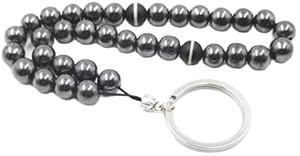 Tasbih hématite naturelle avec pierre d'agate, porte-clés Bracelet musulman 33 perles porte-clés accessoires - Product Image 1