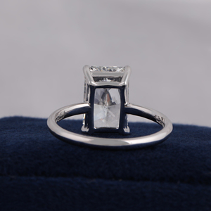 Bague de fiançailles en diamant de laboratoire taille radiant 4 carats, or 10K 14K 18K, solitaire - Product Image 5