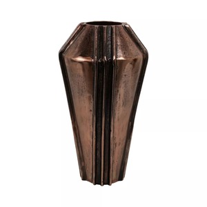 Vase de table en bronze moderne effet métal liquide avec texture côtelée, fait main, support décoratif pour fleurs, idéal pour centre de table de mariage - Product Image 3