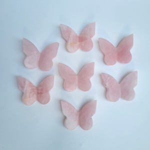 Figurine de papillon en quartz rose, pierre précieuse naturelle sculptée, ornement irrégulier en cristal pour la décoration intérieure, cadeau en gros, beauté - Product Image 5