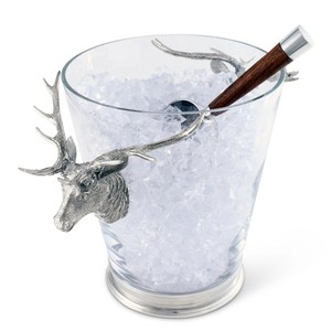 Cubo de Hielo de Cristal de Lujo con Asas de Cabeza de Ciervo en Plata Antigua, Enfriador de Vino y Champán Premium para Bar y Mesa Festiva - Product Image 2