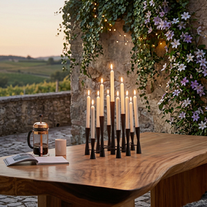 Modern <b>Black</b> 11 Lights <b>Candelabra</b> Elegant Multi Level Metal Taper Candle Holder For Dining Tables Weddings & Home Decoration - Product Image 2