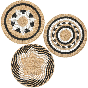 Handcrafted Set Of Wall Basket Decor Natural Woven Wall Art Farmhouse Round <b>Hanging</b> Baskets For Home Decoration Use - Product Image 1