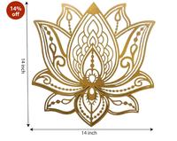 Décoration murale en laiton en forme de lotus, plaquée or, faite à la main, décoration traditionnelle pour la maison, petite taille 18-24 pouces