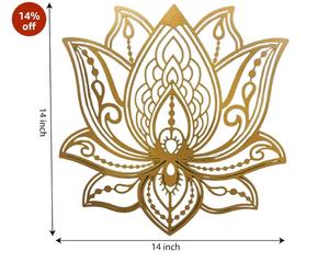 Brass Lotus Wall <b>Art</b> Gold Plated Handmade Traditional Decor for Home Decoration Small 18-24 Inch - Product Image 5