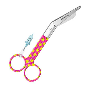 Tijeras de Acero Inoxidable con Diseño de Cara Feliz para Enfermería, Color Rosa, para Cortes Rápidos y Precisos en Vendajes y Apósitos - Product Image 3