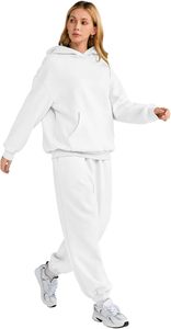 Ladies Pullover Hoodie with Elastic Waist Pants Matching <b>Set</b> Stylish Athleisure Tracksuit Cozy Daily Wear Clothing Bulk Supply - Product Image 4