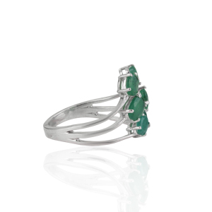 Best Selling Oval Cut 100% Authentic <b>Emerald</b> Gemstone Multi Shank 925 Sterling <b>Silver</b> <b>Ring</b> For Women Fine Jewelry Accessories - Product Image 3