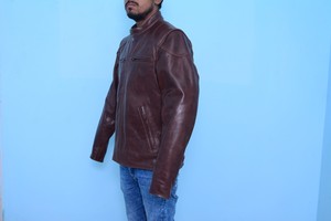 Chaqueta de Cuero Casual para Hombre de Alta Calidad, Corte Elegante, Cuello Alto, Cuero PU Suave, Lona Transpirable de Secado Rápido, Diseño Otoñal - Product Image 3