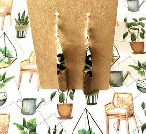 <b>Resin</b> & Wood Fashion Statement Earrings Handmade Natural Wooden Jewelry Elegant Drop Earrings for Women Party - Product Image 5