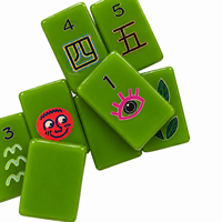 Jeu de tuiles de Mahjong en acrylique, tuiles de Mahjong américaines vert émeraude, faces décoratives pour jeux de société et tables de Mahjong à domicile