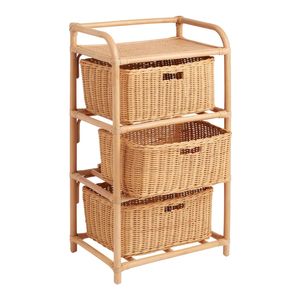 Estantería de Ratán Natural Estilo Boho Chic, Hermosa Librería con Motivo de Caja Tejida, Organizador de Juguetes para Niños, Soporte de Almacenamiento Ligero - Product Image 1
