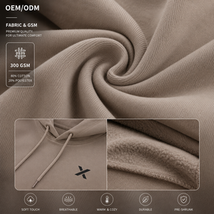 Sweat-shirts pour hommes X Sports City en coton et polyester 300 GSM avec impression sérigraphiée en relief, broderie tonale, étiquette personnalisée, cordons de serrage sur les manches et étiquette. - Product Image 4