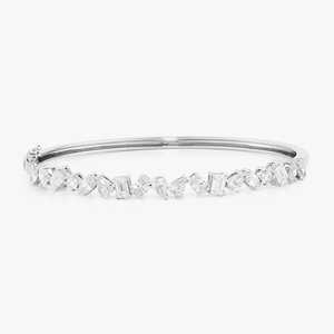 Custom Multi Shape Lab Grown Diamond <b>Cuff</b> Bangle <b>Bracelets</b> Minimalist Modern Luxury Everyday Wear Jewelry IGI 14K 18K Solid Gold - Product Image 3