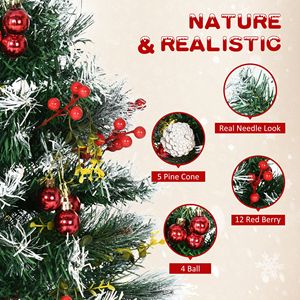 2ft Cordless <b>LED</b> Pre-Lit Artificial Christmas <b>Tree</b> 70 Branches Red Berries Pine Cones 2 Pack for Outdoor Entryway 2022 Christmas - Product Image 6