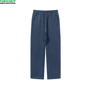 Pantalon de jogging pour homme à taille large côtelée, coupe classique, en mélange de coton épais et rembourré, vêtement chaud d'extérieur - Product Image 2
