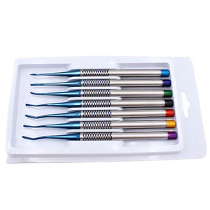 Instrumentos Quirúrgicos Dentales, Juego de 7 Piezas, Elevadores de Raíces para Implantes Dentales, Extractor de Dientes y Huesos, Titanio - Product Image 3