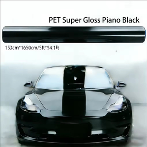 Glossy <b>Black</b> PVC Car <b>Wrap</b> PPF Paint Protection Film 7.5mil Thickness 3-Year Warranty Scratch-Resistant Piano <b>Black</b> - Product Image 6