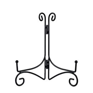 Handmade <b>Black</b> Metal Decorative Display Easel Stand Foldable <b>Plate</b> Photo Frame Book Holder Tabletop Display Stand - Product Image 1
