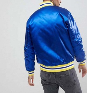 Blouson universitaire en satin tendance, OEM, haute qualité, personnalisé, col montant, boutonné, séchage rapide, style mode unique, en promotion - Product Image 4