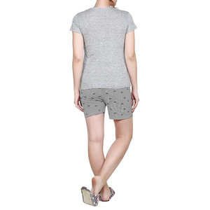 <b>Mini</b> Shorts And Shirt Casual 2 Piece Set For Women Knitted Short Sleeve T-shirt Print Soft Spring Summer - Product Image 1