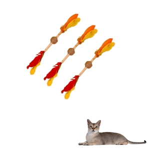 Juguete Ecológico para Mascotas de Madera de Café y Cuerda de Cáñamo con Pluma para Estimulación Mental y Ejercicio - Product Image 2