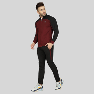 Survêtement de sport pour homme en velours premium, extensible dans les quatre sens, coupe ajustée, couleur unie, confortable, pour l'automne, le jogging et la course à pied - Product Image 2