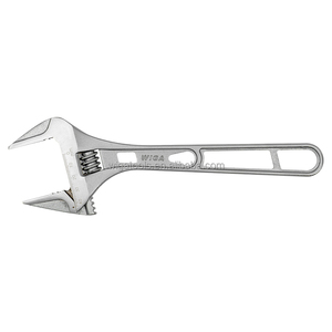 WIGA Metric Adjustable <b>Spanner</b> Serrated Jaw CR-V Extra Wide Opening for Heavy Duty Workshop Repair - Product Image 1