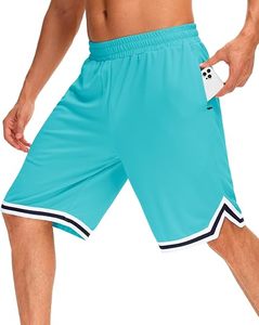 Shorts Bermuda pour homme gris uni, séchage rapide, respirant, protection UV, poches, fermeture à cordon, shorts décontractés en tricot - Product Image 5