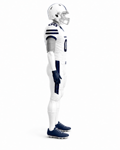 White & Navy American Football Uniform Set Custom Team Jersey & Pants Breathable Pro Quality Sports Wear for Men Youth - Product Image 4