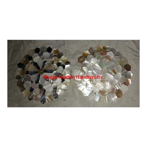 Miroirs ronds de qualité supérieure en nacre jaune et blanche, magnifiques, parfaits pour offrir en cadeau - Product Image 1